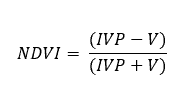 a fórmula matemática para o cálculo do NDVI (Índice de Vegetação por Diferença Normalizada). Esta fórmula é fu