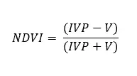 a fórmula matemática para o cálculo do NDVI (Índice de Vegetação por Diferença Normalizada). Esta fórmula é fu