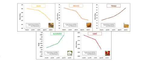 Gráfico que mostra previsão do preço da soja 2023 e ao longo dos anos, desde 2017