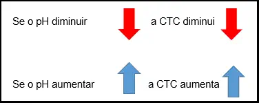 infográfico simples e didático que ilustra a relação direta entre o pH do solo e a Capacidade de Troca de Cátio