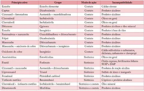 uma tabela técnica detalhada, projetada para orientar profissionais do agronegócio. A tabela é organizada em q