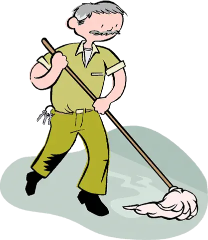 ilustração em estilo cartoon de um homem de meia-idade, com cabelo grisalho e bigode, vestido com um uniforme