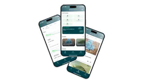 Celular mostrando a tela do aplicativo Aegro Negócios.