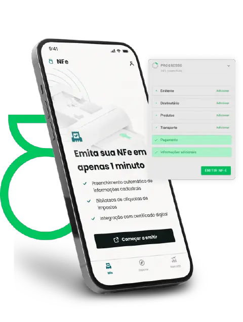 Tela de emissão de NFP-e no aplicativo Aegro Negócios