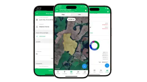 Aplicativo Aegro sendo usado no campo