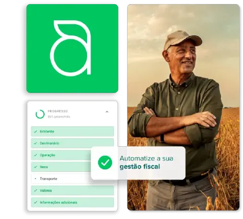 Tela do sistema fiscal do Aegro mostrando a emissão de notas fiscais.