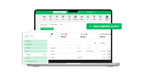 Tela da emissão de NF-e do Aegro.