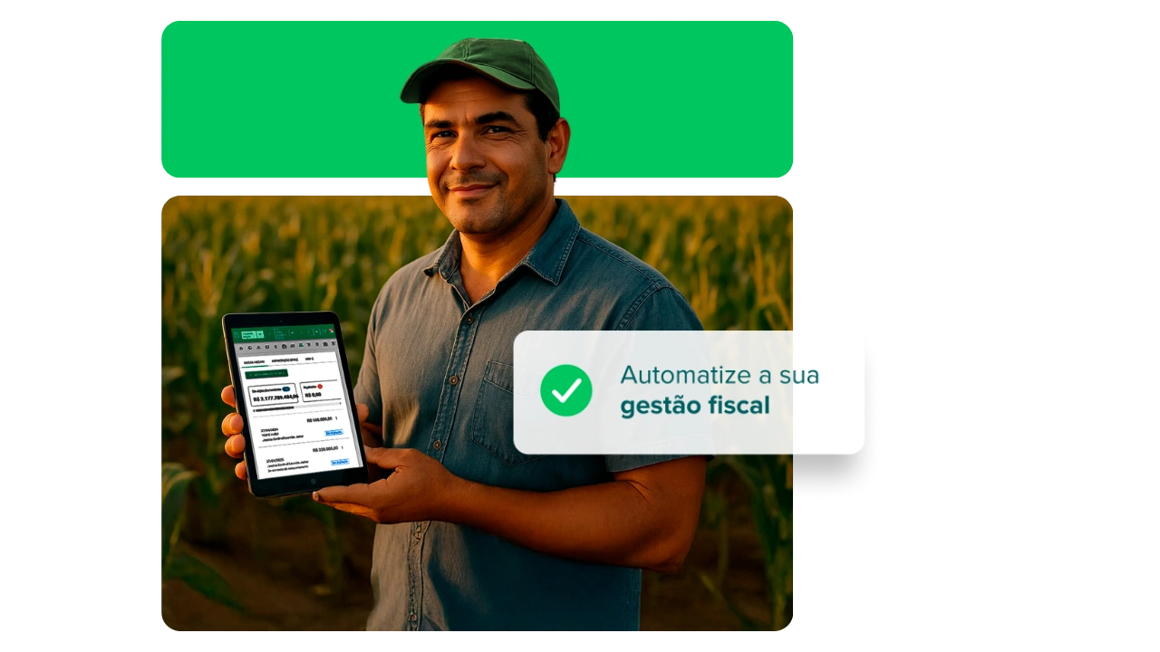 Produtor rural usando sistema Aegro para gestão fiscal.