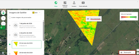 Opção de gerar observação georreferenciada no mapa do talhão