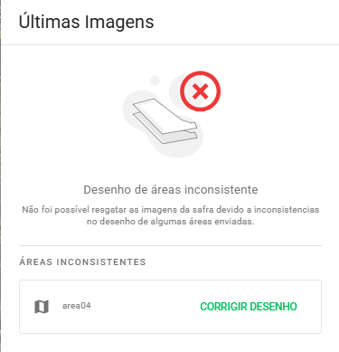 Mensagem de desenho de áreas inconsistente no Aegro Imagens