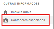 Opção Contadores associados no menu Outras Informações do LCDPR