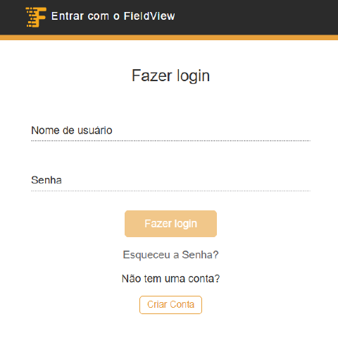 Tela de login do Climate FieldView