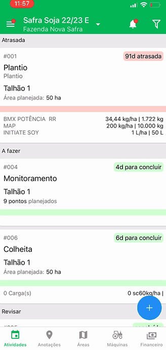 Animação do registro de realização de monitoramento