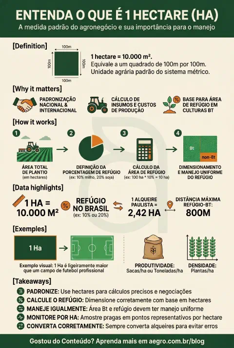 Infográfico educativo sobre 1 Ha