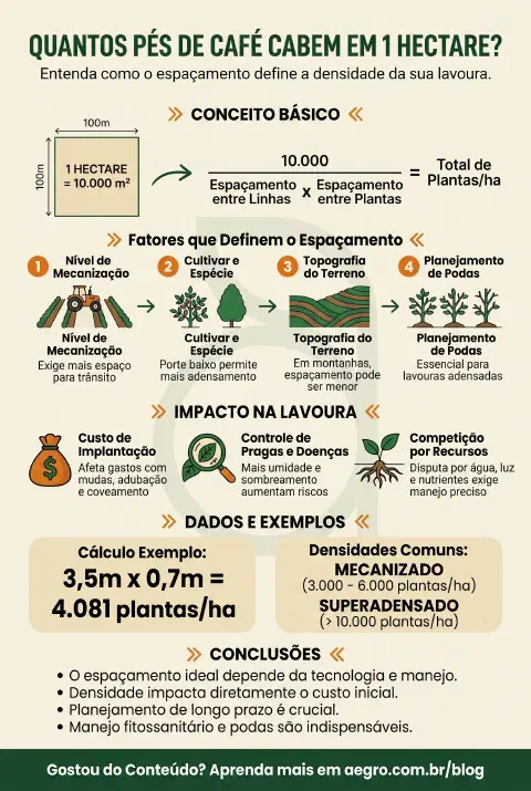 Infográfico educativo sobre 1 Hectare Cabe Quantos Pes De Cafe
