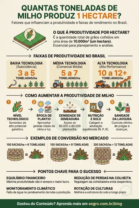 Infográfico educativo sobre 1 Hectare De Milho Produz Quantas Toneladas