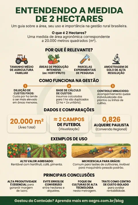Infográfico educativo sobre 2 Hectares