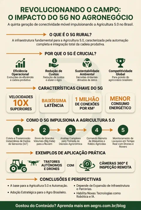 Infográfico educativo sobre 5g No Agronegócio