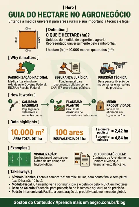 Infográfico educativo sobre Abreviacao De Hectare