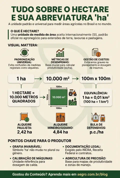Infográfico educativo sobre Abreviatura De Hectar