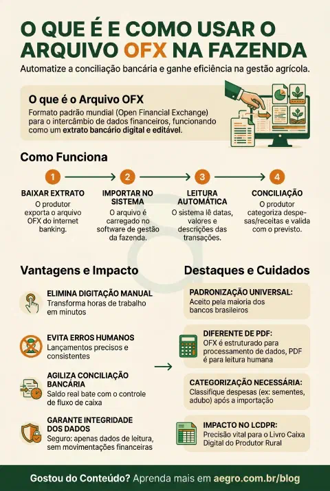 Infográfico educativo sobre Abrir Arquivo Ofx