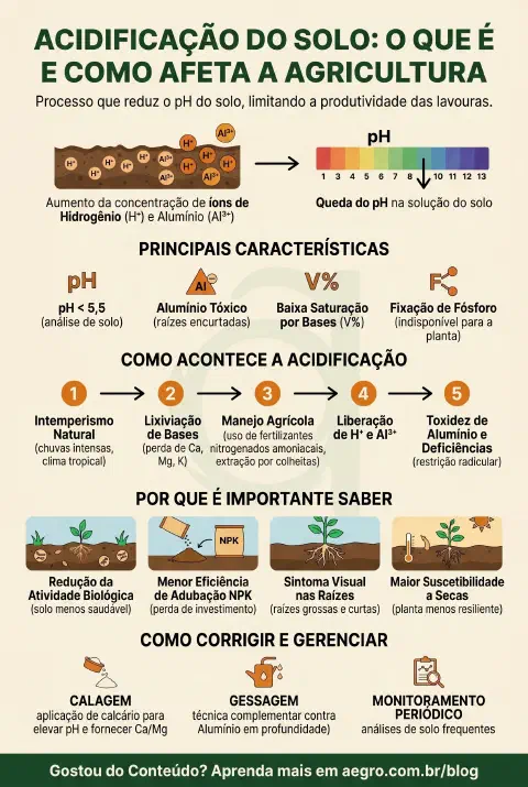 Infográfico educativo sobre Acidificação Do Solo
