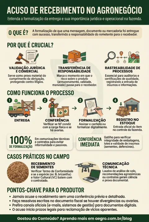 Infográfico educativo sobre Acuso Recebimento Significado