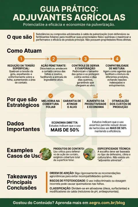 Infográfico educativo sobre Adjuvante Agrícola