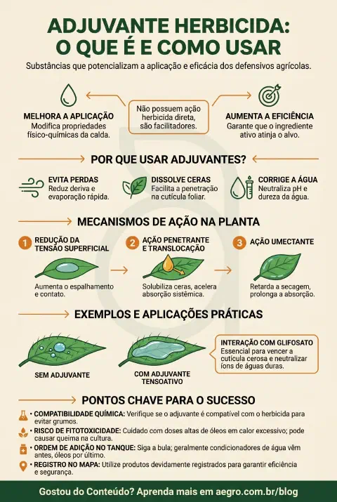 Infográfico educativo sobre Adjuvante Herbicida