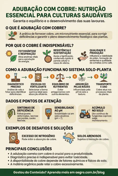 Infográfico educativo sobre Adubação Com Cobre