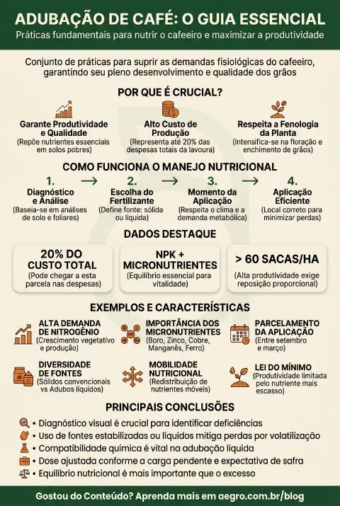 Infográfico educativo sobre Adubação De Café