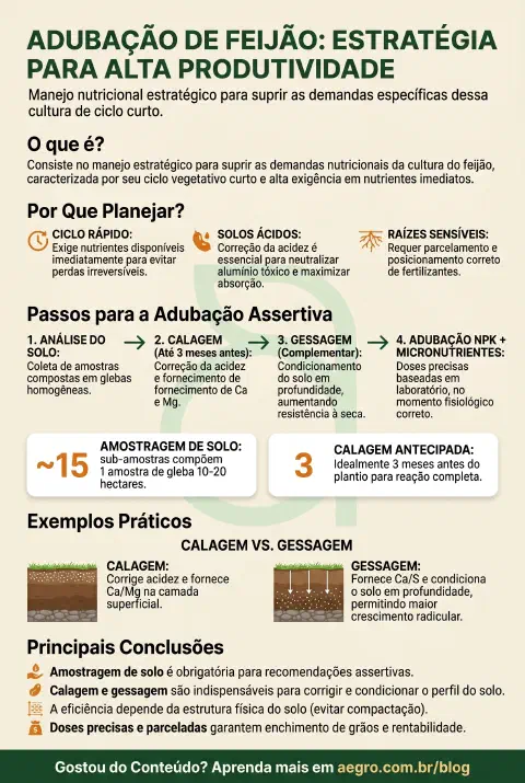 Infográfico educativo sobre Adubação De Feijão