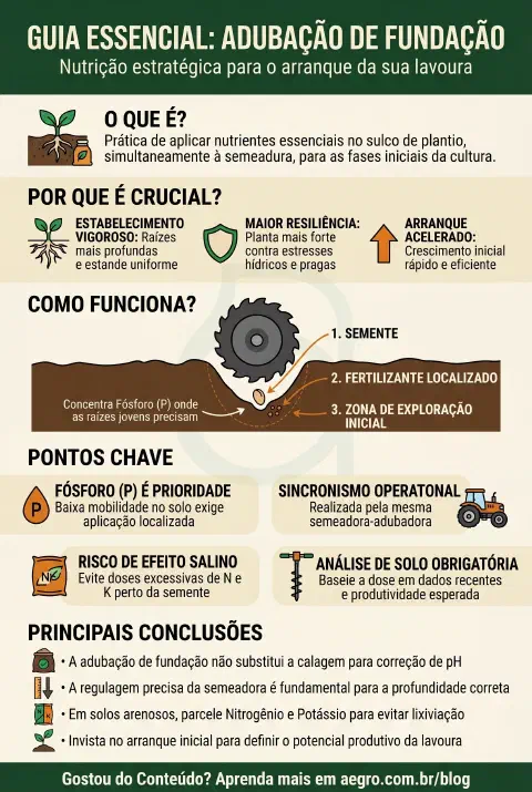 Infográfico educativo sobre Adubacao De Fundacao