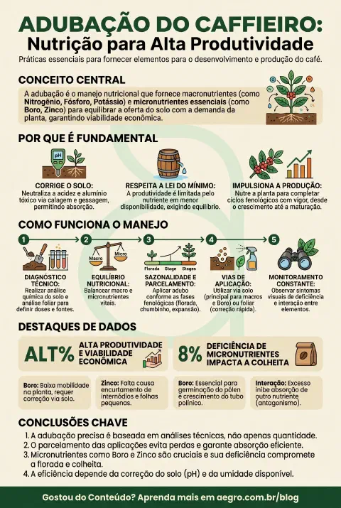 Infográfico educativo sobre Adubação Do Cafeeiro