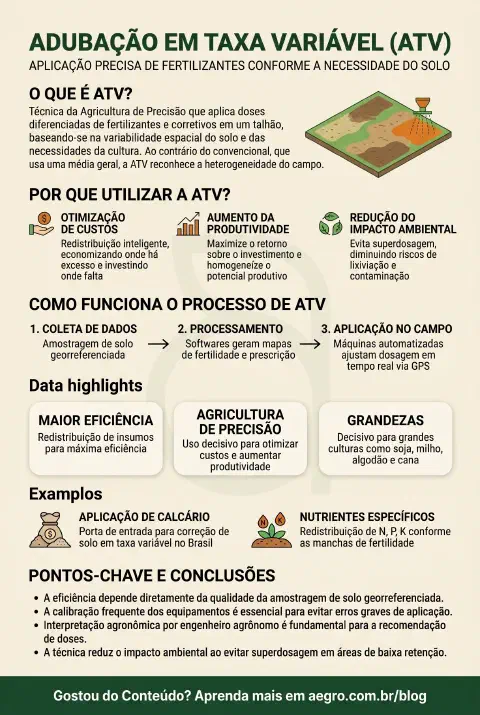 Infográfico educativo sobre Adubação Em Taxa Variável