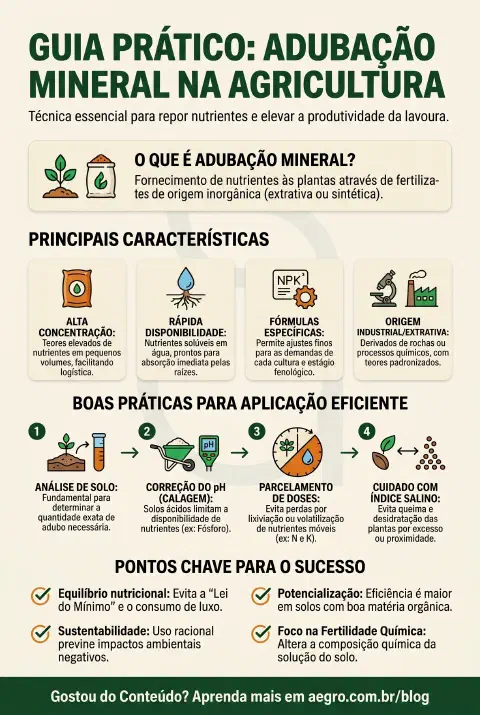 Infográfico educativo sobre Adubacao Mineral
