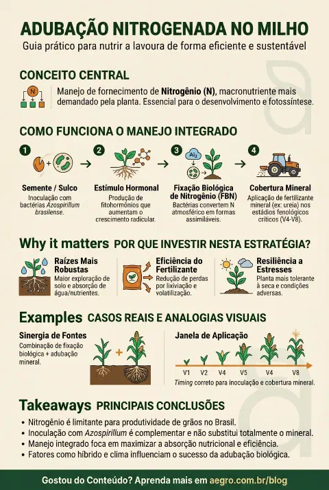 Infográfico educativo sobre Adubação Nitrogenada Milho