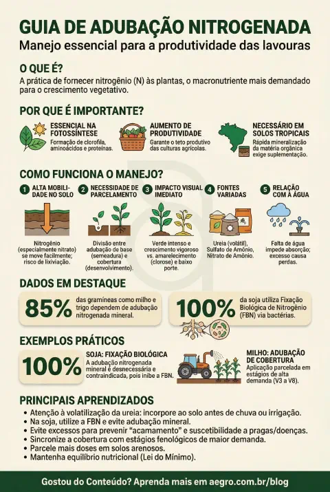 Infográfico educativo sobre Adubação Nitrogenada