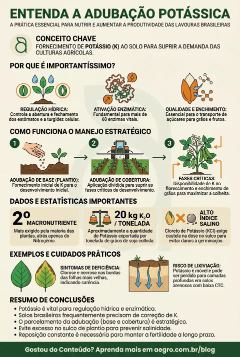 Infográfico educativo sobre Adubação Potássica