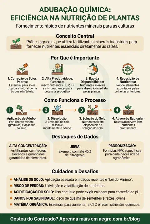 Infográfico educativo sobre Adubacao Quimica