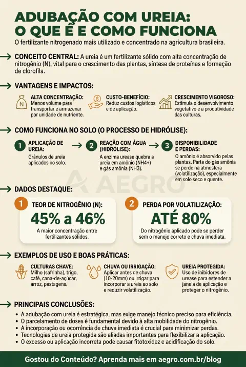 Infográfico educativo sobre Adubacao Ureia