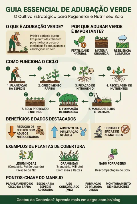 Infográfico educativo sobre Adubação Verde