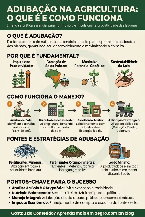 Infográfico educativo sobre Adubação