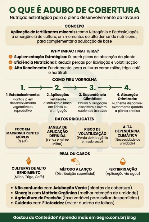 Infográfico educativo sobre Adubo De Cobertura