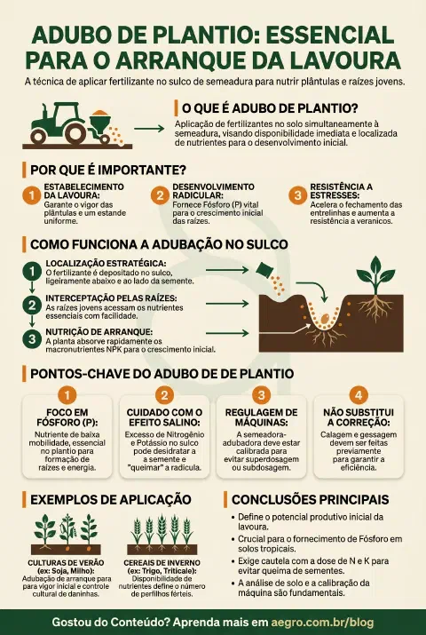 Infográfico educativo sobre Adubo De Plantio