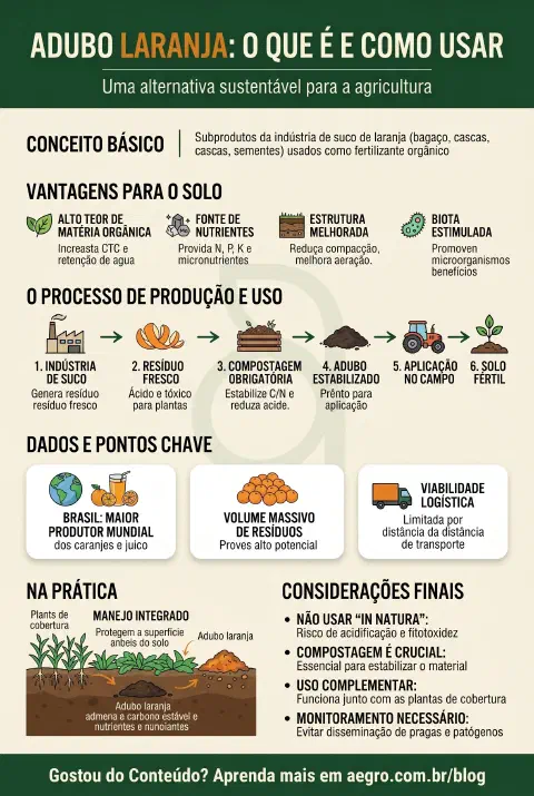 Infográfico educativo sobre Adubo Laranja
