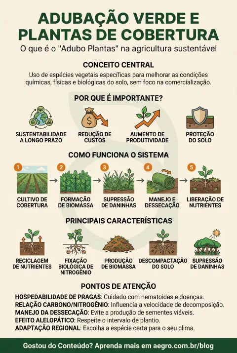 Infográfico educativo sobre Adubo Plantas
