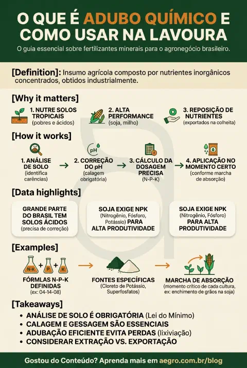 Infográfico educativo sobre Adubo Químico