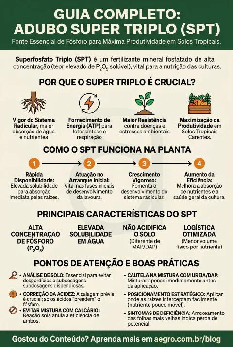 Infográfico educativo sobre Adubo Super Triplo