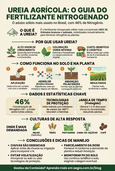 Infográfico educativo sobre Adubo Ureia